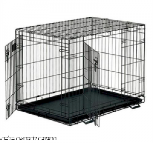 כלוב אילוף לכלבים 112 סמ בעל 2 דלתות מידה אקסטרה לארג’ BASIC