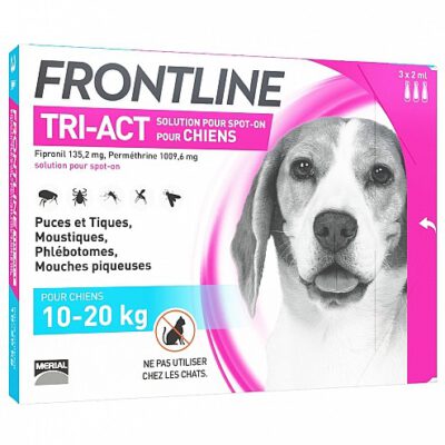 אמפולות לטיפול ומניעת קרציות וכינים לכלב 10-20 קג FRONTLINE