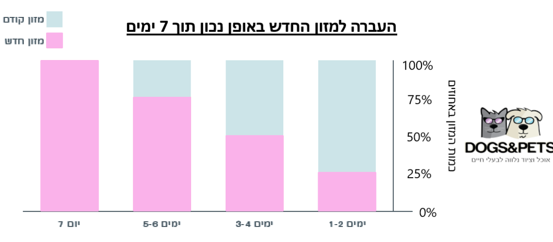 העברה למזון החדש באופן נכון תוך 7 ימים